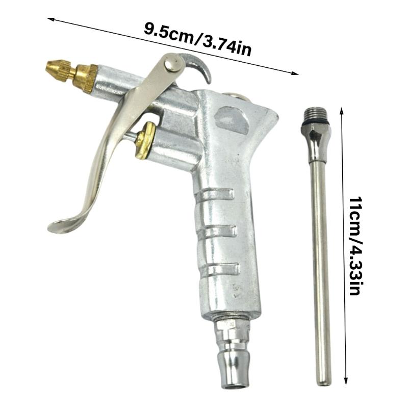 Industrial Air Blow Guns with Adjustable Air Flow Nozzle Extension Pneumatic Air Compressor Accessory Tool Dust Blow