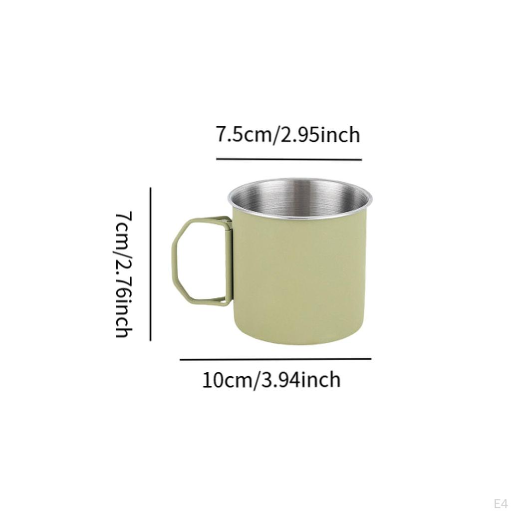 Кружка для кемпинга из нержавеющей стали 304 со складными ручками для кофе