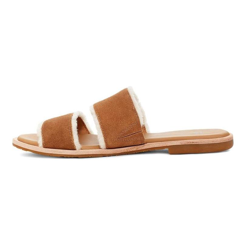 UGG Универсальные женские шлепанцы с резиновой подошвой, цвет каштаново-коричневый 1110984-CHE