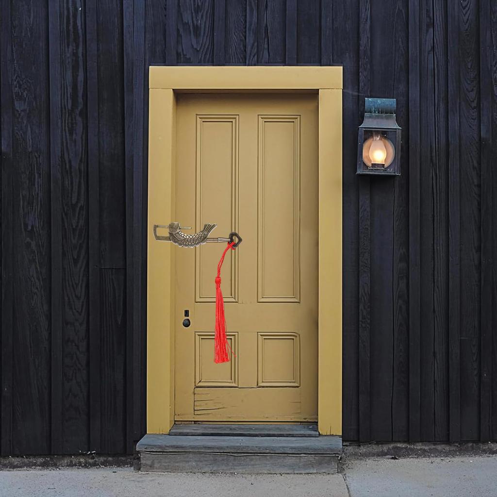 Ретро навесной замок в форме рыбы, бронзовый, винтажный замок, античный замок с рисунком рыбы, декоративный для шкатулки для драгоценностей и деревянного чемодана