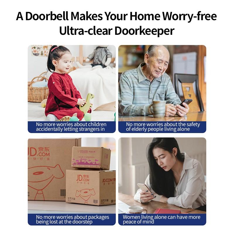 Умный беспроводной Wi-Fi видео дверной звонок телефон дверное кольцо домофон камера безопасности звонок