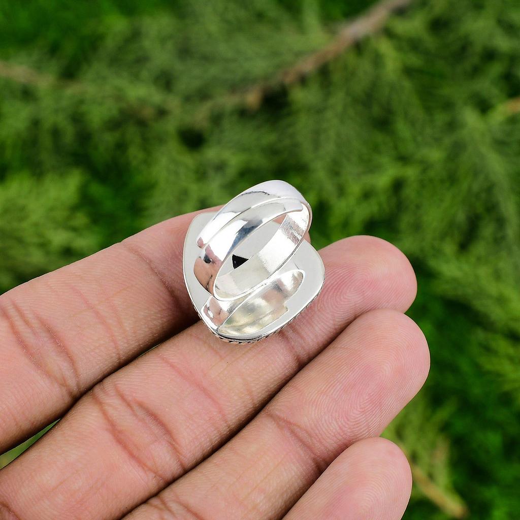 Sodalite Stone Bezel Wedding Promise Anniversary Sister Ring Jewelry 925 Silver