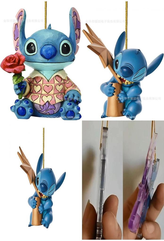 Enchanting Cartoon Anime Stitch Acrylic Pendant Christmas Tree Decoration Diy Crafts