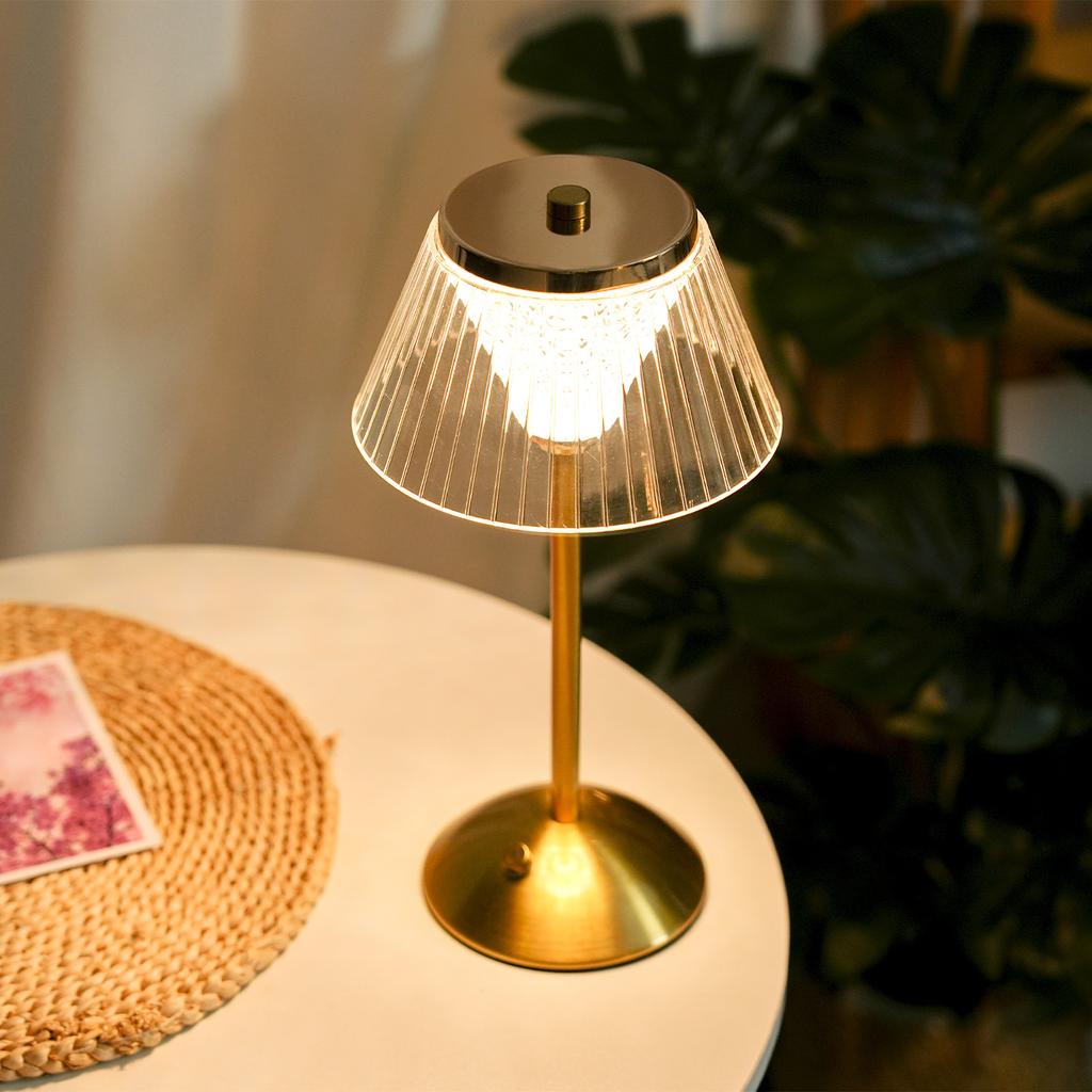 Хрустальная настольная лампа, 3 цвета с регулируемой яркостью, светодиодная романтическая алмазная хрустальная лампа, аккумуляторная сенсорная лампа, беспроводная для украшения дома