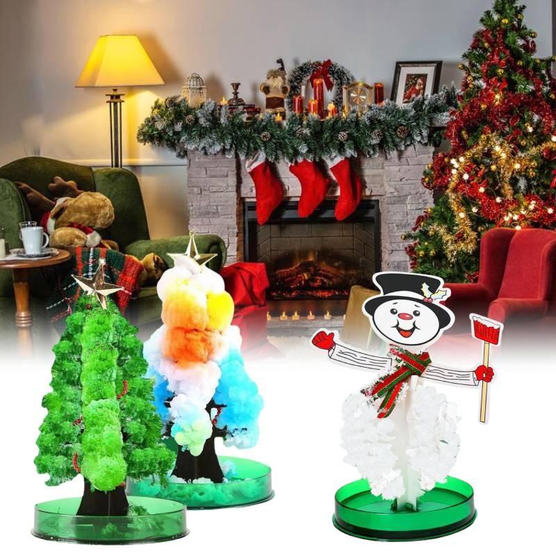 Причудливая 15-сантиметровая бумажная волшебная рождественская елка, красочный кристалл, растущая детская игрушка, подарок