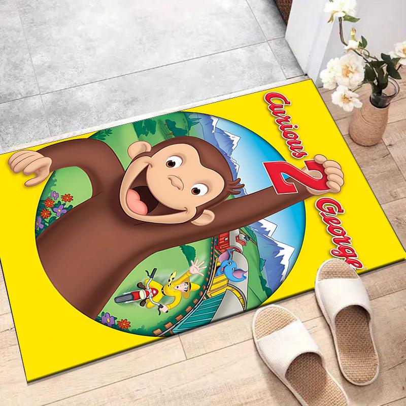 1pc Curious George (4) Design Printed Area Rug Carpet for Bedroom Living Room Home Decor Rugs Mat Non Slip Mat Rug for Bedside