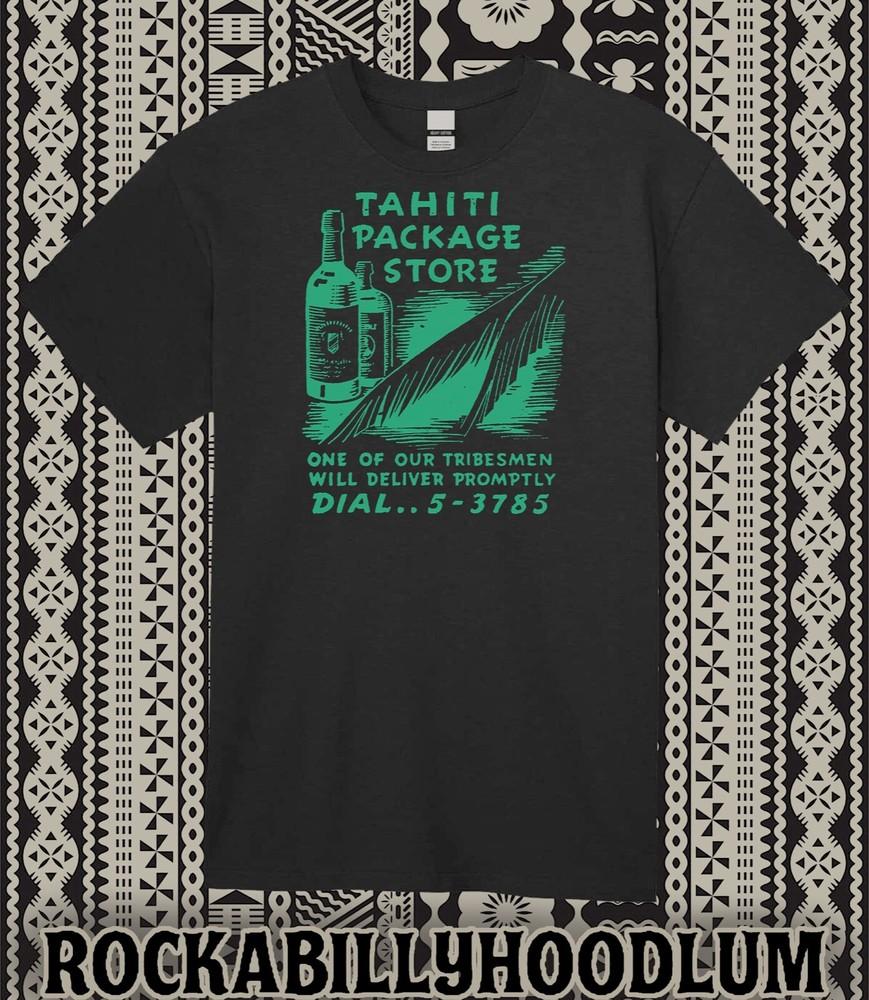 Retro Tiki Art Tee T Shirt Bar Mug Restaurant Tahiti Package Store Miami FL
