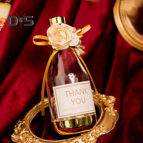 10 шт., золотисто-серебряная мини-коробка для конфет, имитация бутылки шампанского, красивая праздничная мини-коробка для конфет на детский праздник