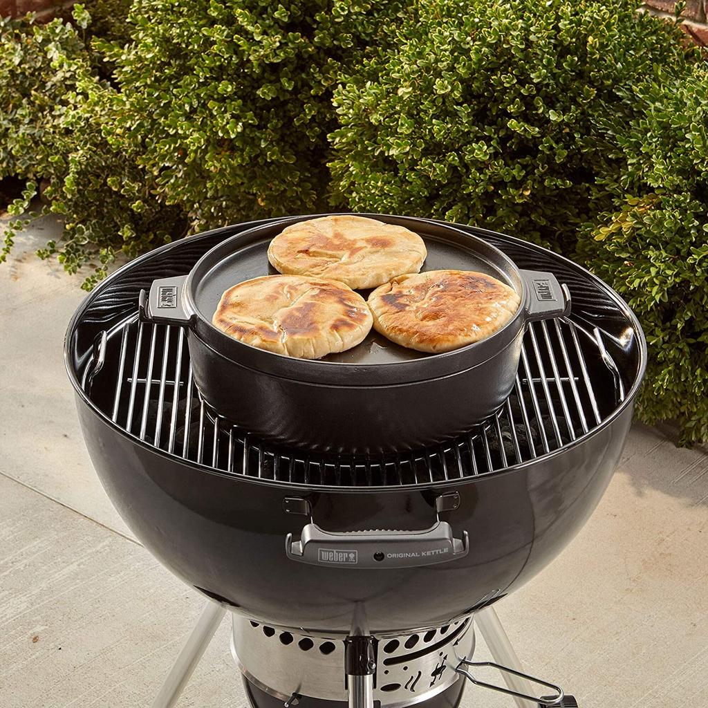 Weber Dutch Oven Duo Grill Cast Iron Plate, [2-Year Warranty]