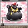 Гобелен с мемом Biggie Cheese Каваи Аниме Крыса Гобелен Настенный Эстетический Декор Комнаты Баннер Украшение Дома Макраме Рождество