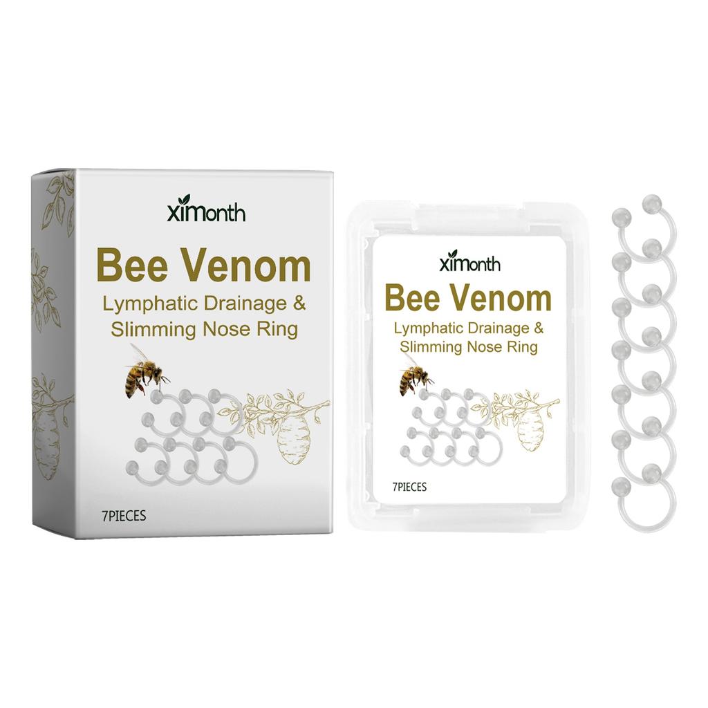 Комплект лимфодренажных колец для носа BeeVenom, кольцо для носа (в штучной упаковке), Назальная аспирация, детокс-крем и пластырь для носа, кольцо для похудения в носу, уменьшение отеков, 40 мл