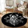 Statement Round Rainbow Multicolor Carpet, Non-Slip Floor Mat for Office