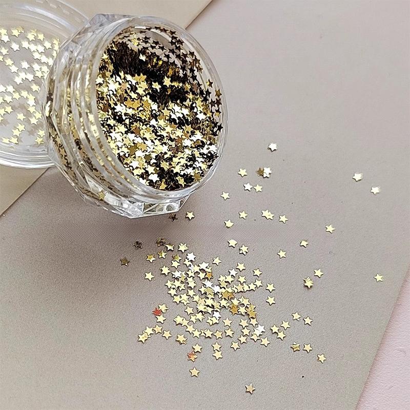 1Mm Mini Sparkling Star Nail Glitter Sparkling Pentagram Nail Decoration Nail Salon Design Cute Accessories Diy Nail Art Design
