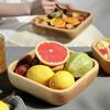 Flat Bottom Japanese Salad Bowl Stackable Fruit Platter Multi-Sized Wooden Tableware Tray  Nuts