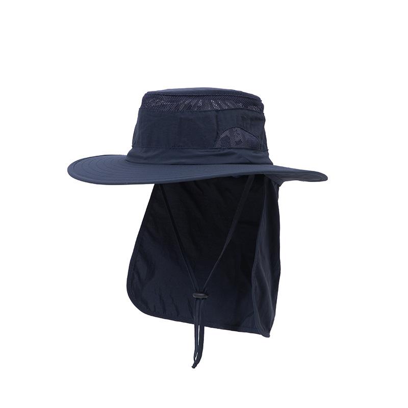 Casual Men Breathable Mesh Bucket Hat With Neck Flap Summer UV Protection Sun Hats For Women Outdoor Hiking Fishing Beach Cap