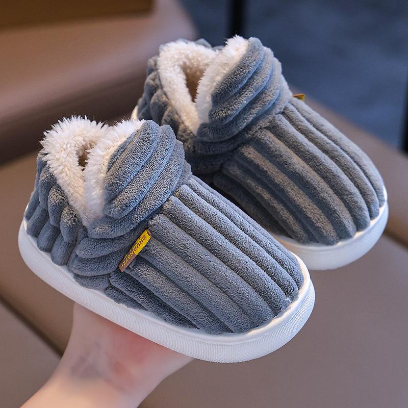 22-45 Children's Cotton Slippers Winter Boys' Baby Bag Heel, Warm Indoor Home Furnishings Children's Women's Cotton Shoes Hairy Shoes