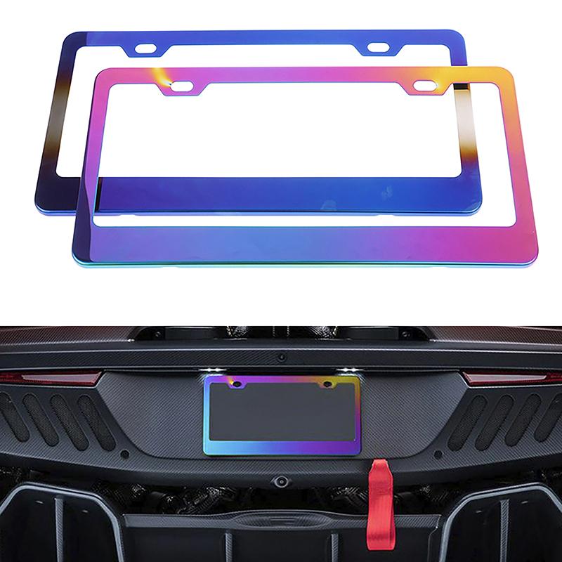 1PC Stainless Steel License Plate Frame Suitable For US Regulations Car License Plate Frame Auto Modification Parts