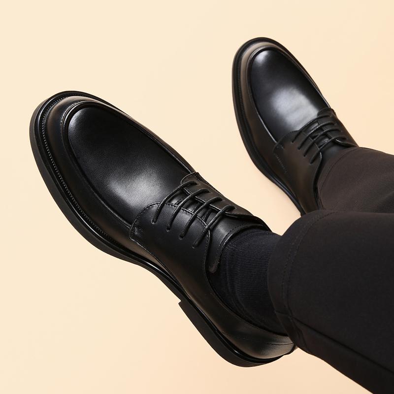 Мужские свадебные кожаные туфли класса люкс на шнуровке деловые мужские туфли с заостренным носком повседневные молодежные туфли в британском стиле весна 2024 новые поступления