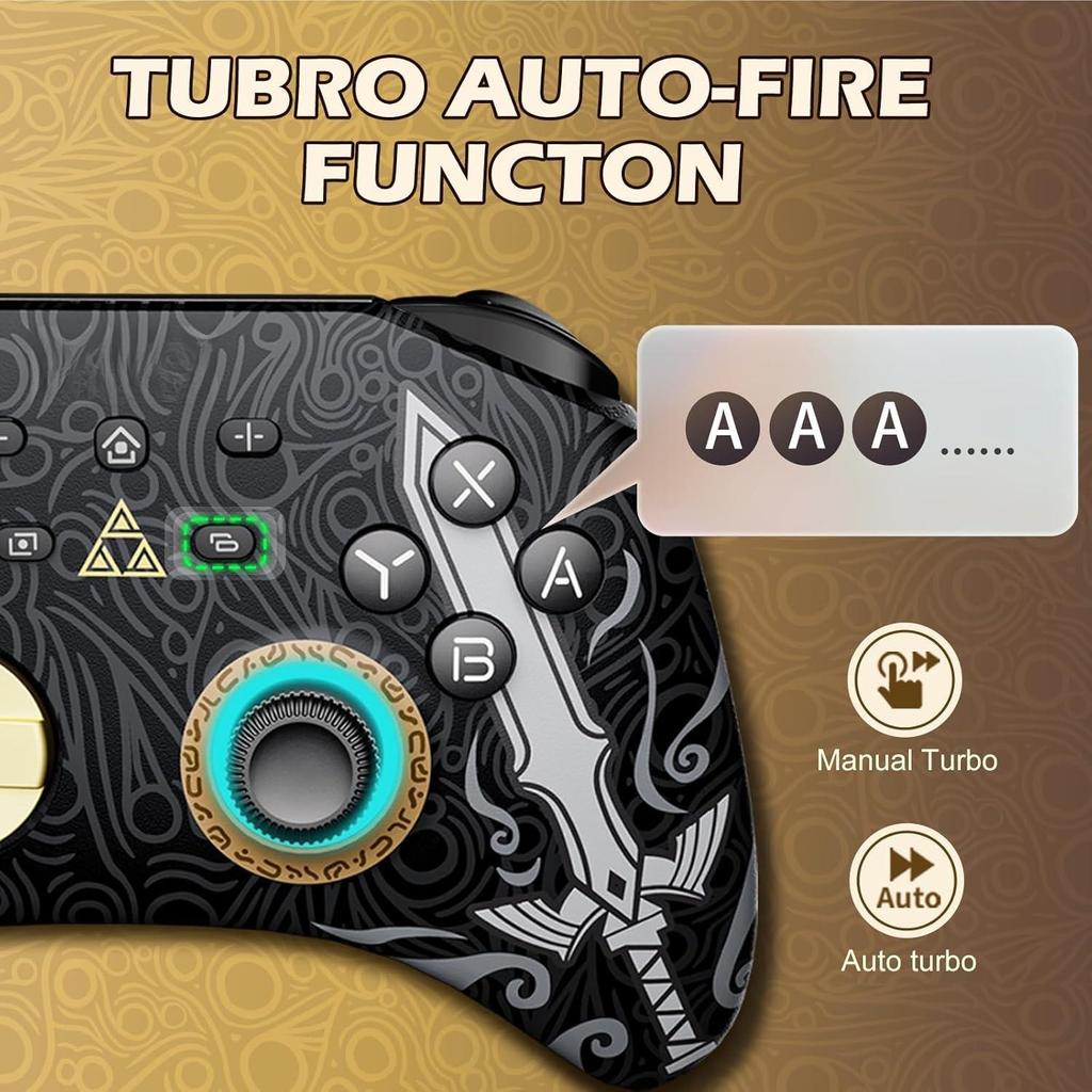 Беспроводной профессиональный контроллер для Nintendo Switch/Lite/OLED, геймпад с разъемом для гарнитуры/RGB-подсветка/настройки макросов/пробуждение/турбо/регулируемая вибрация с двумя двигателями