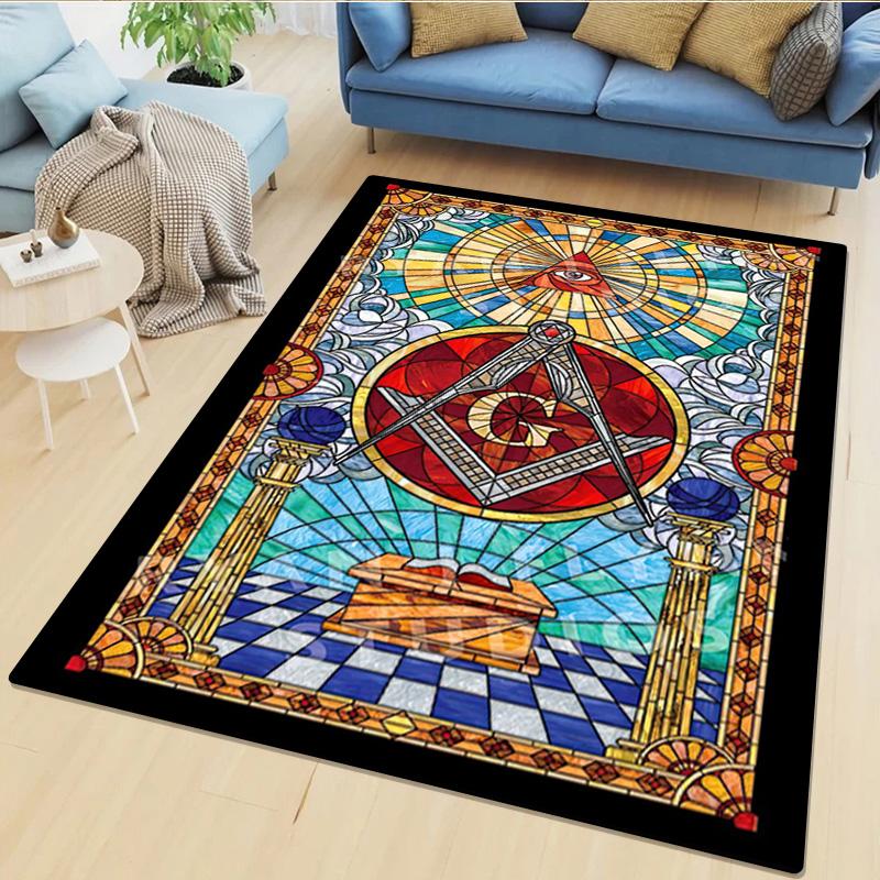Freemason 1Pc Print Rug - home decoration Carpet For Living Room Bedroom Flooring Computer Chair Area Rug
