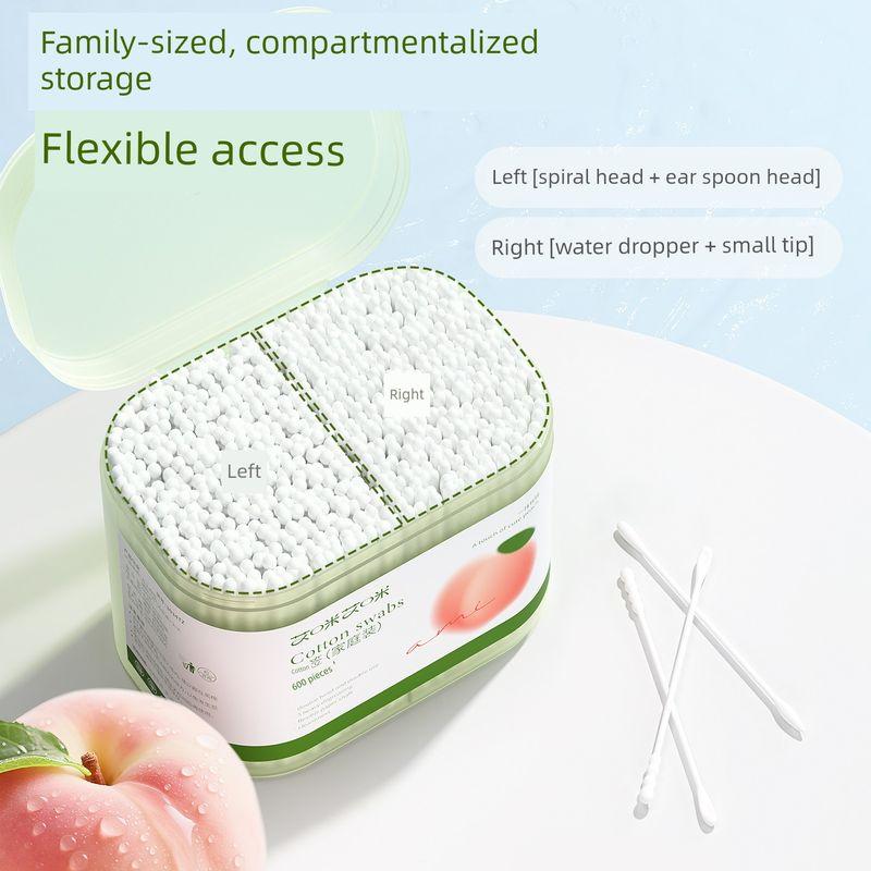 Cotton Swabs with Paper Sticks, Small Cotton Swabs with Ear Spoon Heads, Boxed for Baby Ear Cleaning, Makeup Use, and Newborn Ear and Nose Cleaning