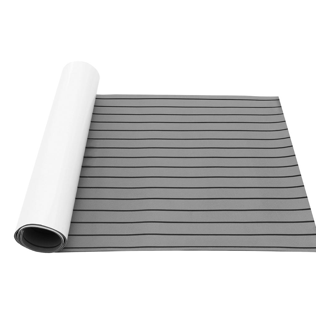 1Roll Self-Adhesive 2400x900x6mm Marine Flooring Faux Teak EVA Foam Boat Decking Sheet Accessories Floor Mat Decor Gray Carpet
