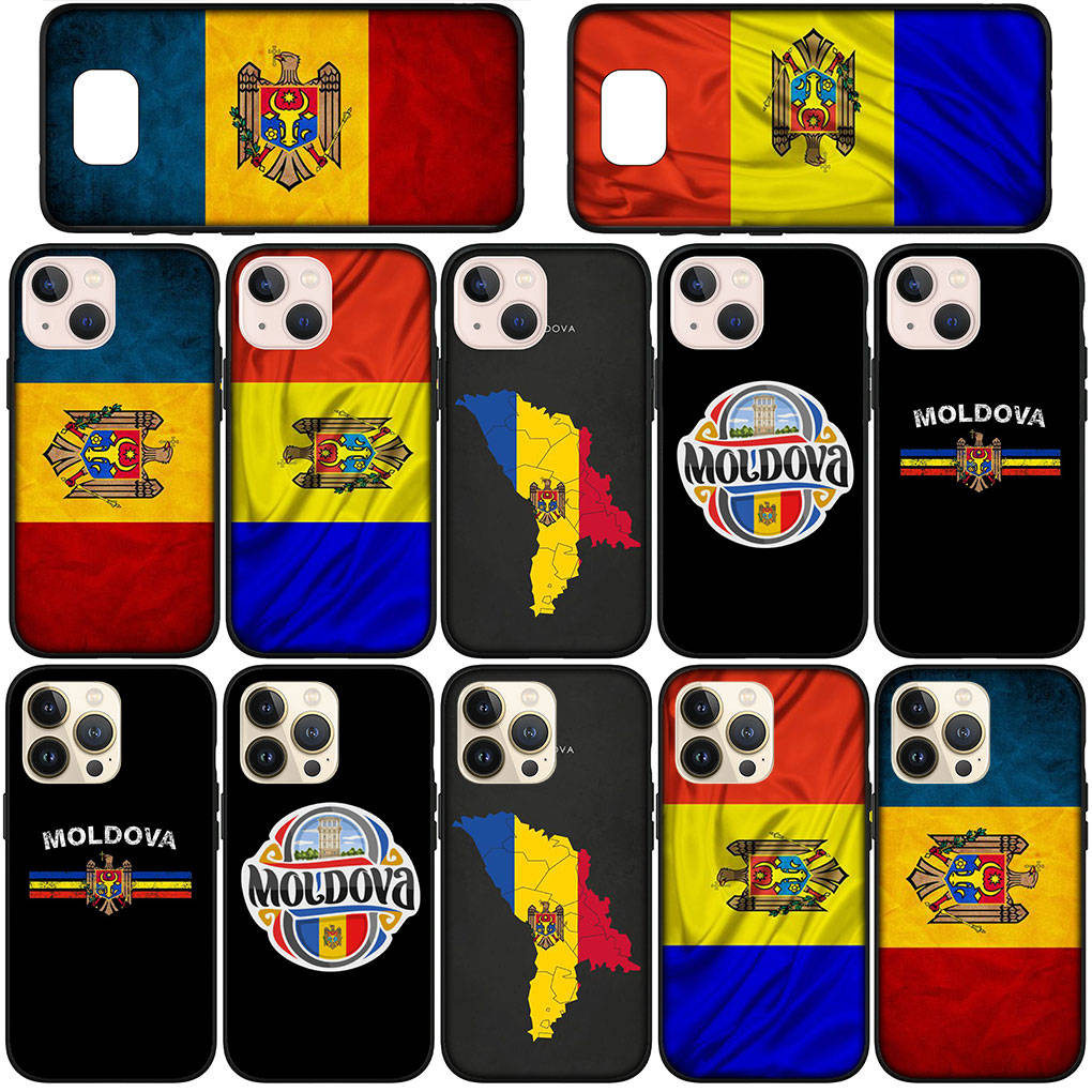 Чехол для телефона Samsung Galaxy S24 S23 iPhone 16 15 14 Xiaomi Redmi Note 13 12 11 8 Plus 10 9 Pro Max X XR 13C 12C A15 OPPO Huawei Чехол с флагом Молдовы