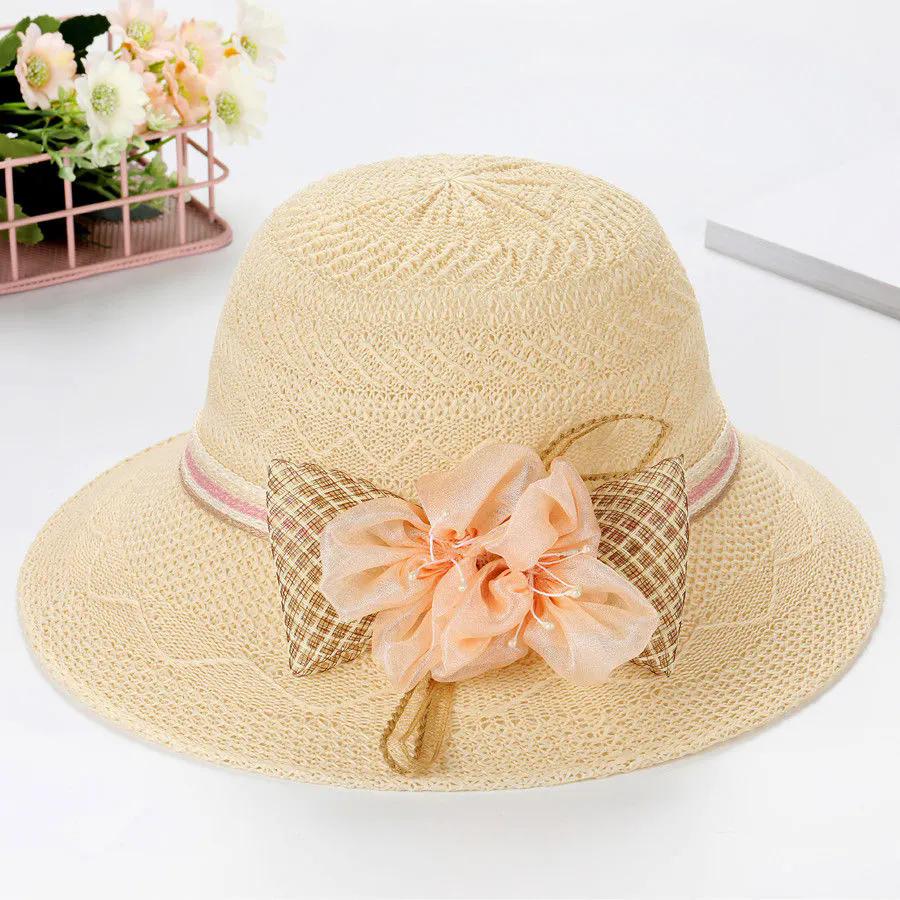 WTEMPO Элегантные цветочные сетчатые лоскутные шляпы от солнца женские однотонные повседневные широкополые шляпы для отдыха и путешествий летние шляпы