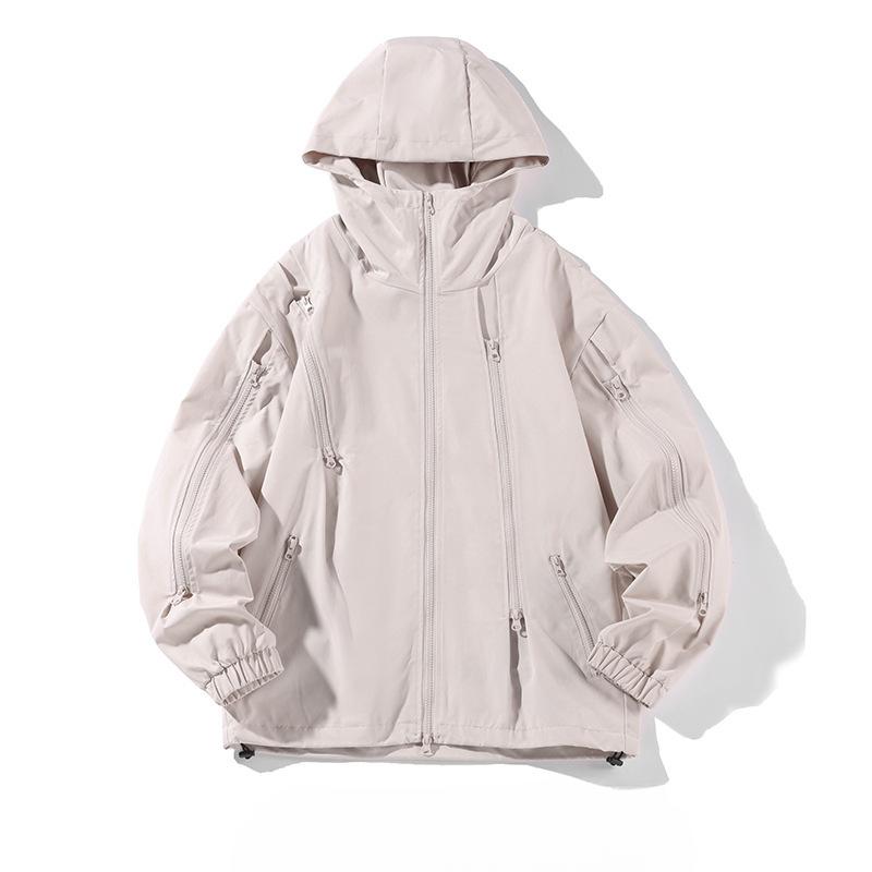 Водонепроницаемая куртка большого размера в стиле Гонконга на белом фоне