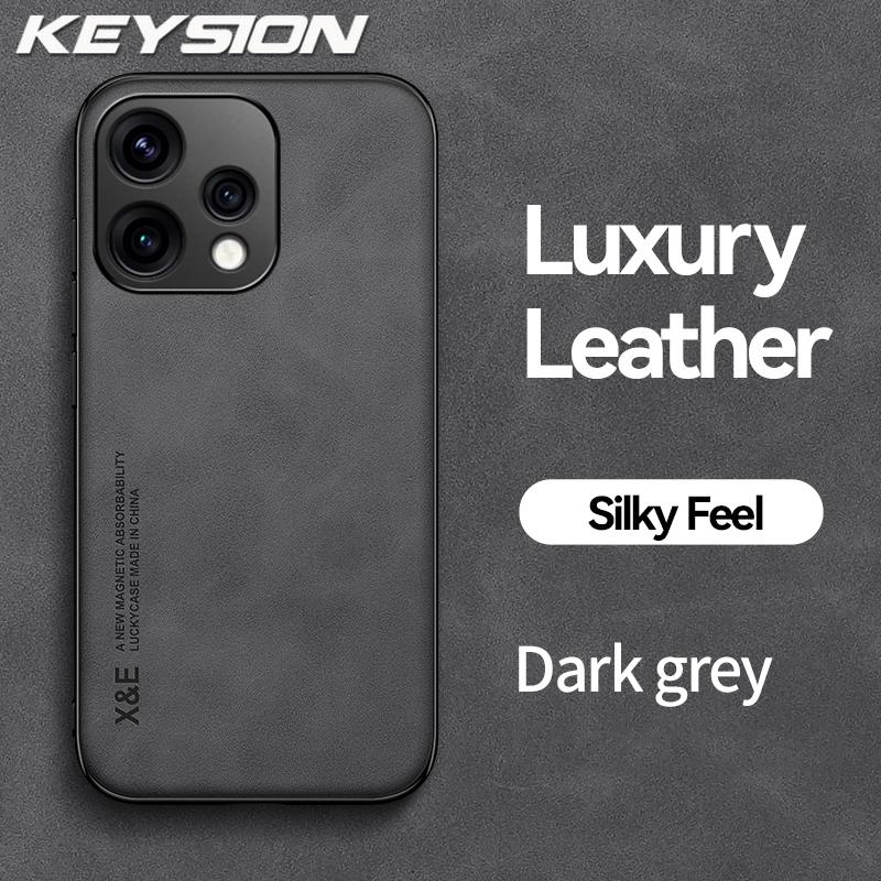 KEYSION Роскошный ретро чехол для телефона из ПУ кожи для OPPO Reno 15 Pro Max 5G Силиконовый+ПК Ударопрочный чехол для телефона для OPPO Reno15 F 5G