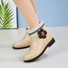 Women's Rain Shoes Rain Boots Flower Non-slip Low Tube Short Tube Water Shoe Cover Shoes Glue Shoes Velvet Autumn and Winter