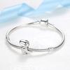 Original 925 Sterling Silver Bracelet Star Heart Clasp Snake Chain Rose Gold DIY Beads Charms Bracelets Bangles Luxury Jewelry