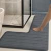 Простой L-образный длинный коврик для ванной комнаты, нескользящий, фланелевый впитывающий коврик, ковер для угла домашней душевой комнаты, придверный коврик