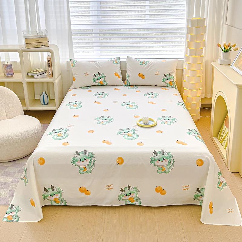 Cartoon Astronaut Bed Sheet Set for Kids Boys Soft Skin-friendly Cotton Bedding Set 3Pcs Rocket Spaceship Bed Sheets Pillowcases