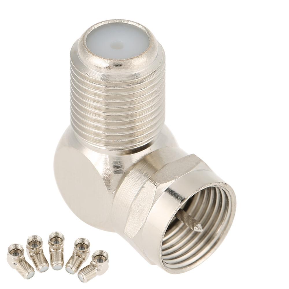5PCS 90 Degree Right Angle Connector Practical F Type Adapter Coaxial Connector Modem Connection