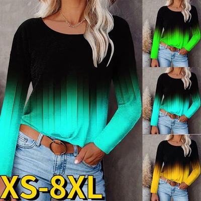 Осень-зима тонкий пуловер с круглым вырезом, свободные топы, футболка с абстрактным принтом, женская повседневная уличная элегантная рубашка в стиле ретро с длинным рукавом