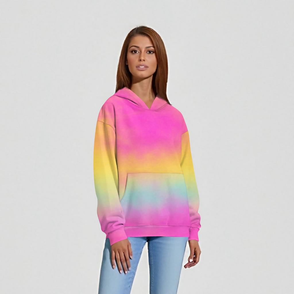 Женская мода Повседневный топ с V-образным вырезом и длинными рукавами с принтом