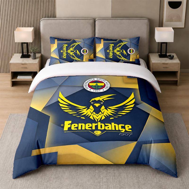 3Pcs Bedding SetFenerbahçe FC Soft Bed Sheet and Two Pillowcases Home Bedroom Decor