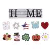 Wooden Country Home Decoration Welcome Sign Wall Decoration 10 Interchangeable Icons Letter