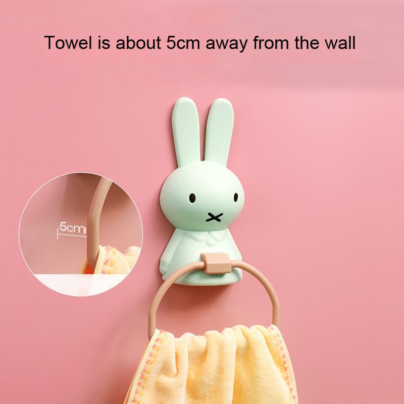 Детская вешалка для полотенец с мультяшным кроликом, вешалка для полотенец, настенный держатель для полотенец, вешалка для ванной комнаты, подарок для детей