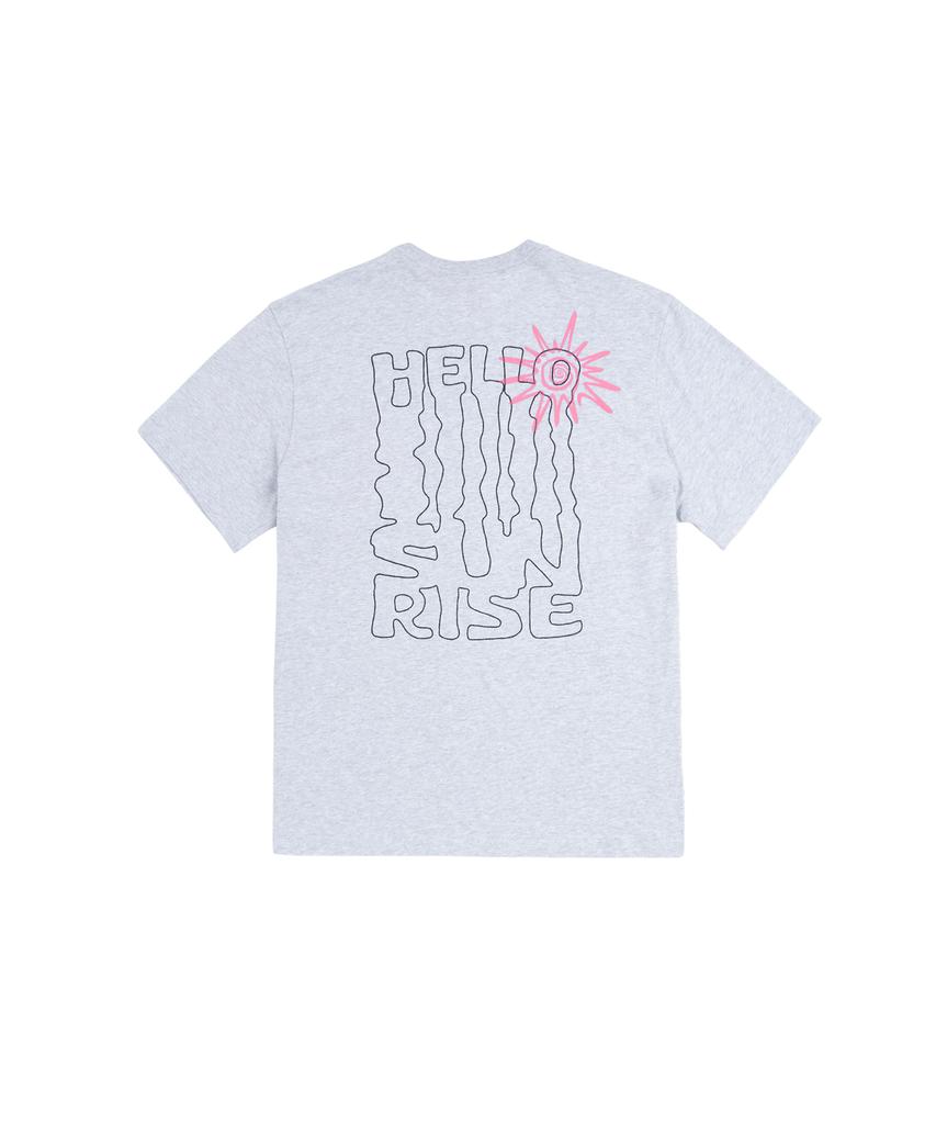 HELLO SUNRISE Hs Winding Typo Tee _3% Melange Gray