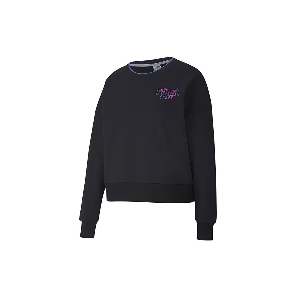 PUMA Sweatshirts Women's Black Crew Neck Moderate Regular 598128-01