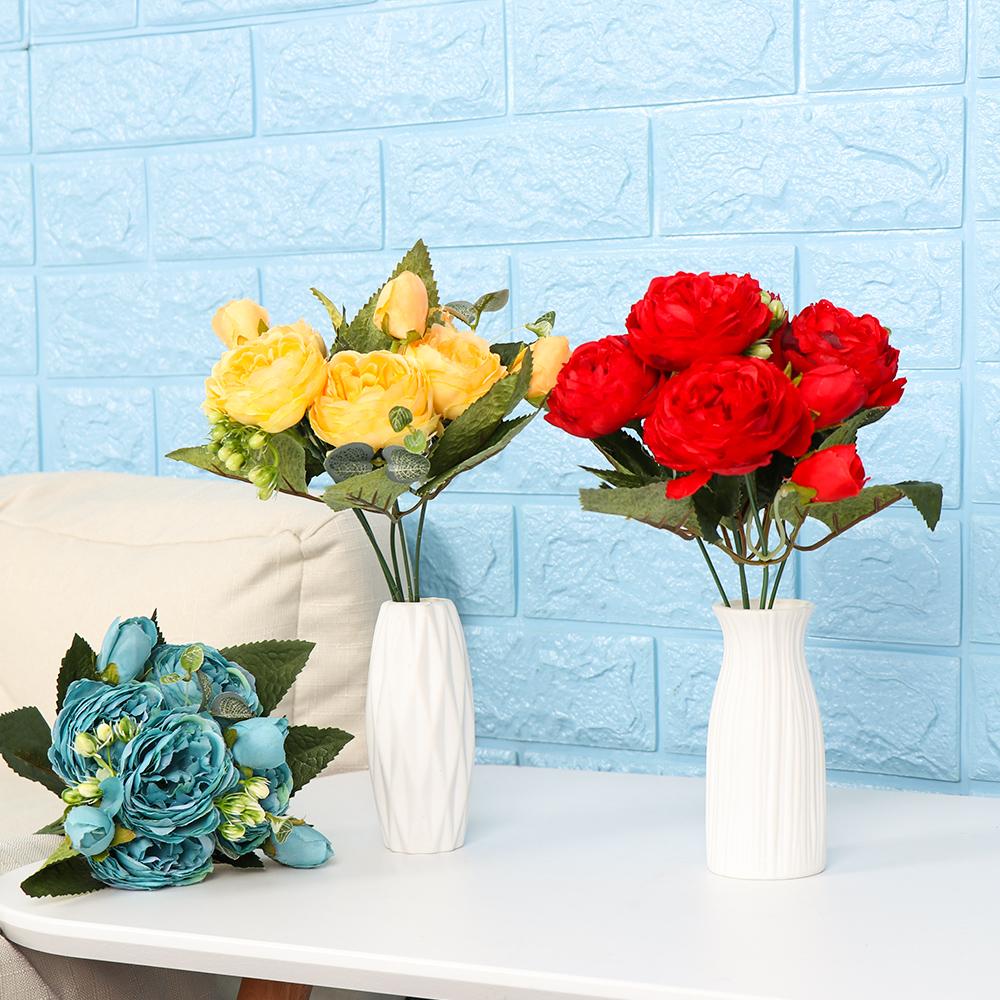 head DIY Decor Vintage Home Ornament Artificial Flowers Party Decoration Silk Peony Rose bouquet
