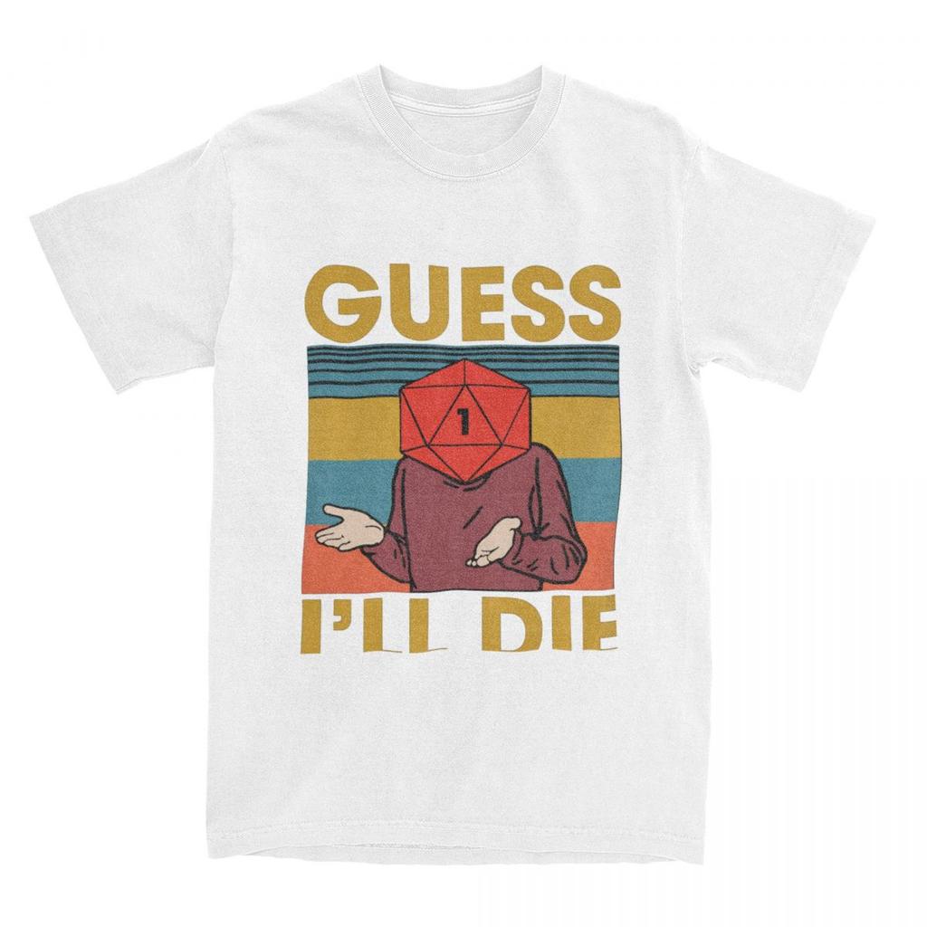 Унисекс футболки Guess Ill Die Смешная надпись Одежда из чистого хлопка Летняя футболка с коротким рукавом Круглый вырез Хип-хоп Индивидуальная футболка 4XL 5XL 6XL
