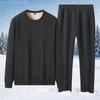 Мужской повседневный спортивный костюм плюс бархатный толстый свитер костюм из овечьей шерсти осенне-зимний теплый костюм