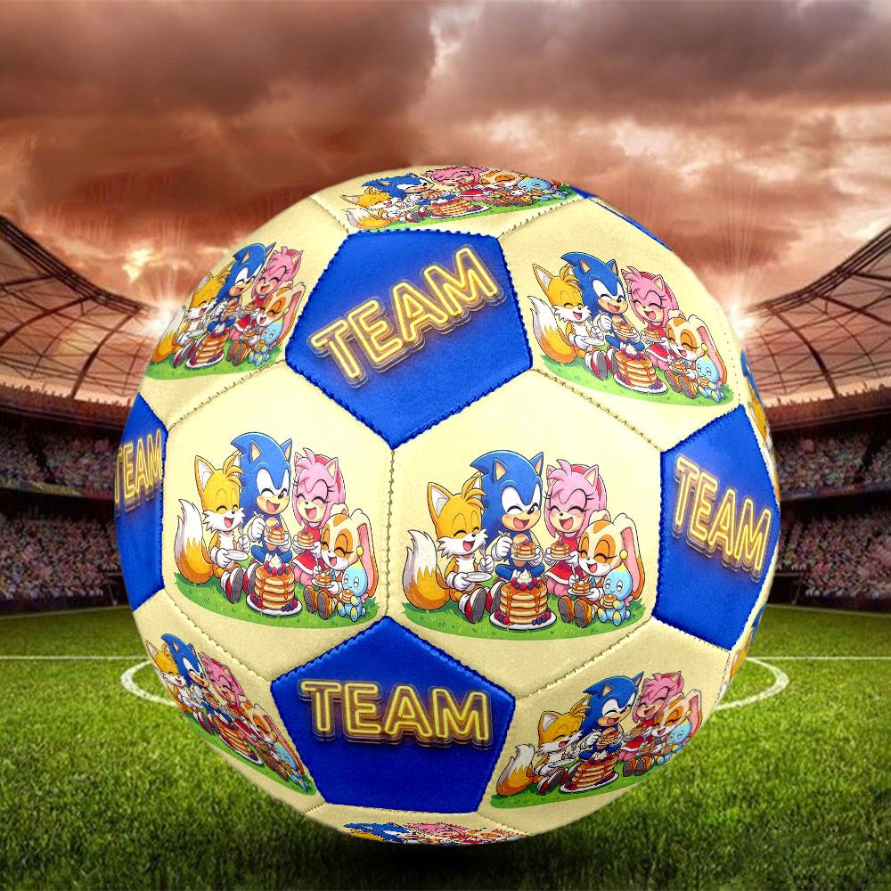 1pc Sonic the Hedgehog Soccer Ball Size 5 Indoor Soccer Ball Fashion Colorful Backyard Game - Great For Sports Fans Gift HE54