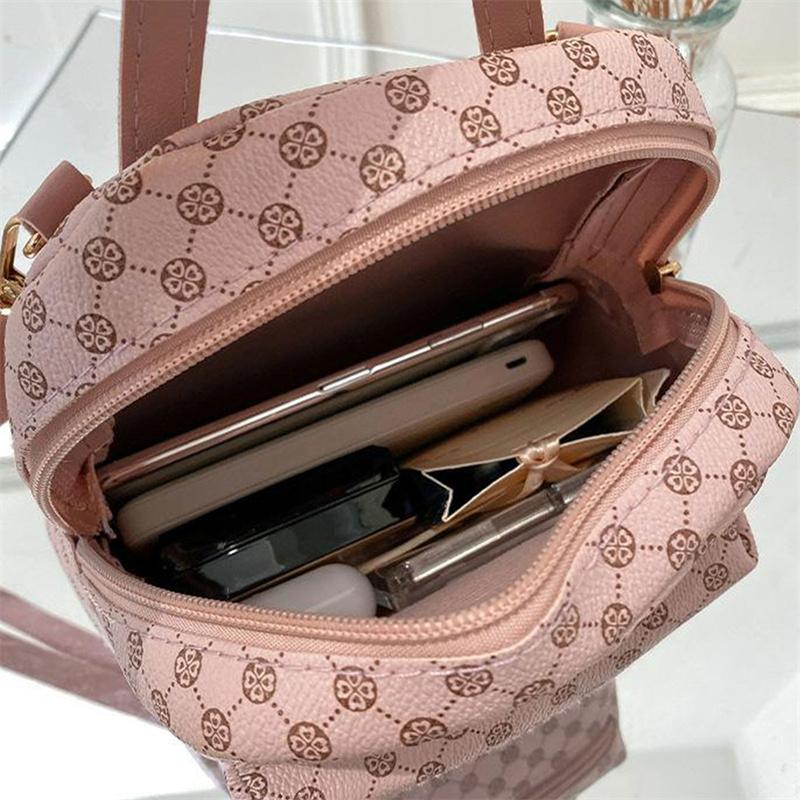 Мини-рюкзак через плечо, сумка в клетку для женщин, модный кошелек для телефона на плече