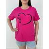 Женская футболка с коротким рукавом и круглым вырезом с принтом сердец, хлопковые летние футболки