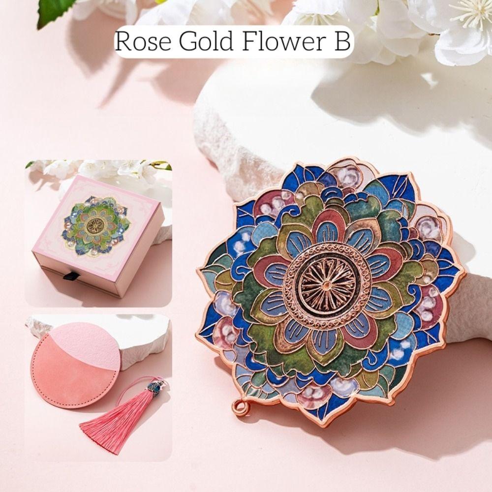 Медное 3D Зеркало для макияжа в виде цветка Изысканное винтажное зеркало Зеркало в китайском стиле Дуньхуан Унисекс