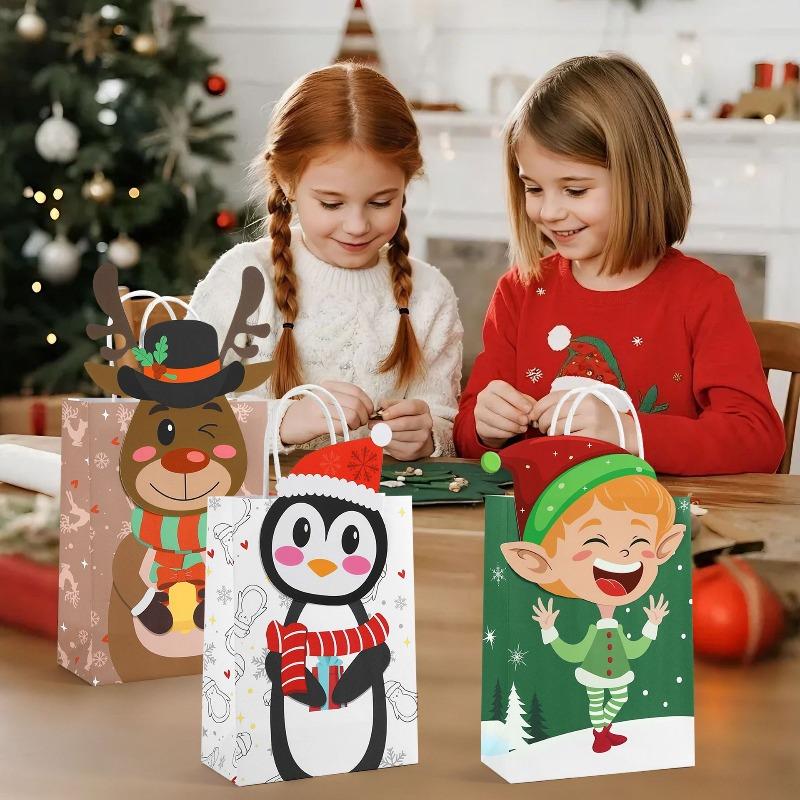 Xiaomi 12-48PCS Christmas Gift Bags Santa Claus Tree Pattern Party Treat Candy Goodie for Holiday Celebration Family Kids Friends Fun
